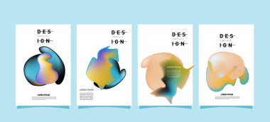 Renkli soyut sıvı ve sıvı poster ve kapak tasarımı. En az geometrik desen degradeler arka planlar