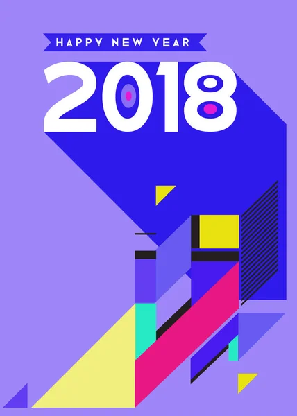 Feliz Ano Novo 2018 Design Abstrato Colorido Elementos Vetoriais Para —  Vetores de Stock