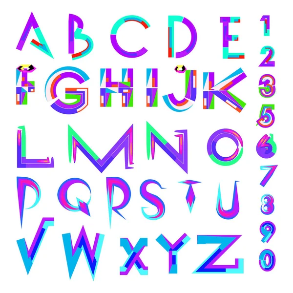 Vector Abstract Colorful Font Alphabet — Stock Vector