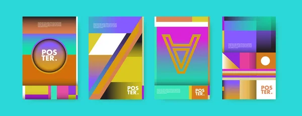 Kleurrijke Abstracte Geometrische Driehoek Poster Cover Ontwerp Minimale Geometrische Patroon — Stockvector