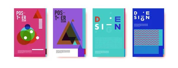 Abstrakte Bunte Plakatentwurf Vorlage Cooles Geometrisches Cover Design Vektor Banner — Stockvektor