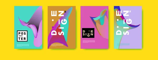 Αφηρημένα Χρώματα Πολύχρωμο Υγρό Και Curvy Υπόβαθρο Για Σχεδιασμό Αφίσας — Διανυσματικό Αρχείο