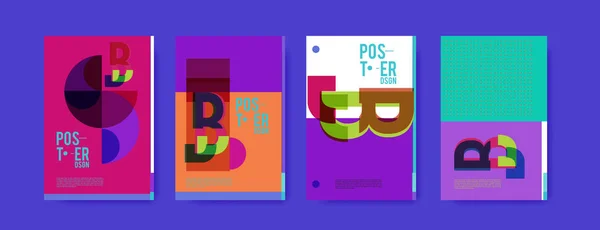 Abstrakte Bunte Plakatentwurf Vorlage Cooles Geometrisches Cover Design Vektor Banner — Stockvektor