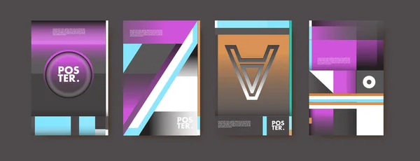 Renkli Soyut Geometrik Üçgen Poster Kapak Tasarımı Geometrik Desen Degradeler — Stok Vektör