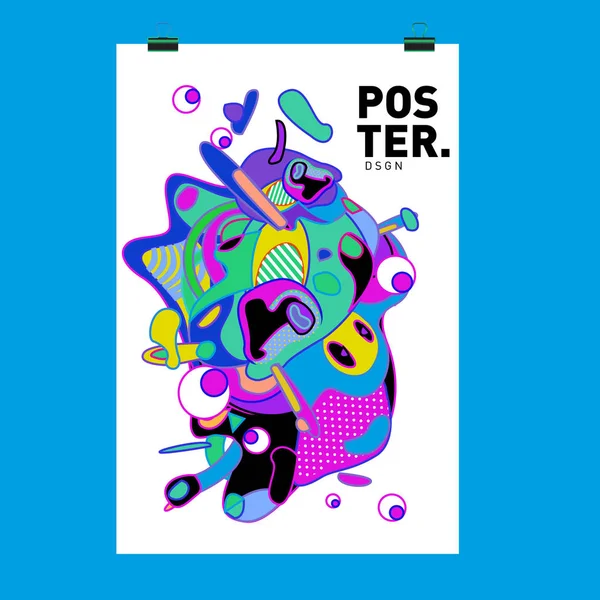 Modern Színes Áramlás Poszter Hullám Folyékony Formája Színes Háttér Art — Stock Vector