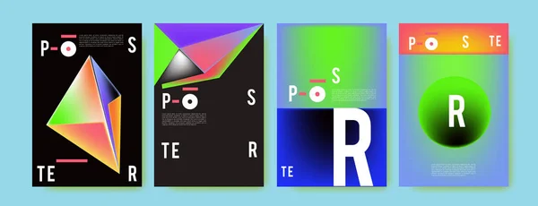 Abstrakte Farbenfrohe Collage Plakatentwurf Vorlage Cooles Geometrisches Und Flüssiges Cover — Stockvektor