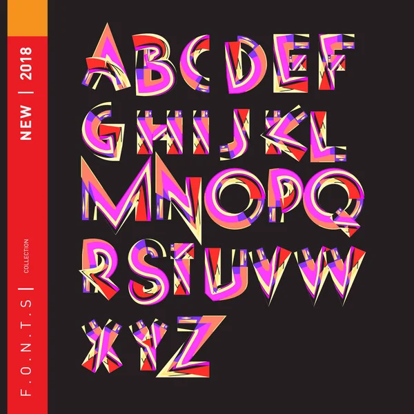 Vector Abstract Colorful Font Alphabet — Stock Vector