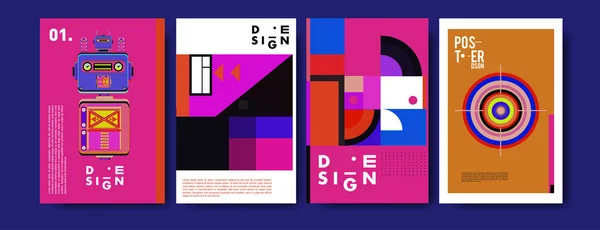 Πρότυπο Σχεδίασης Αφίσα Abstract Πολύχρωμο Κολάζ Σχεδιασμός Δροσερό Κάλυμμα Γεωμετρικά — Διανυσματικό Αρχείο