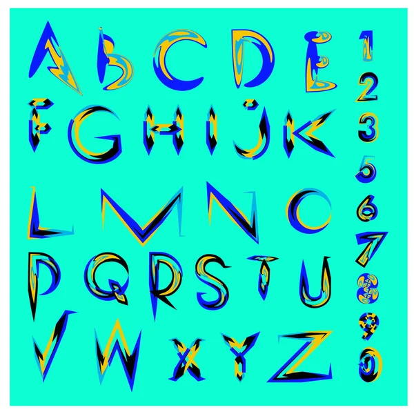 Vector Abstract Colorful Font Alphabet — Stock Vector