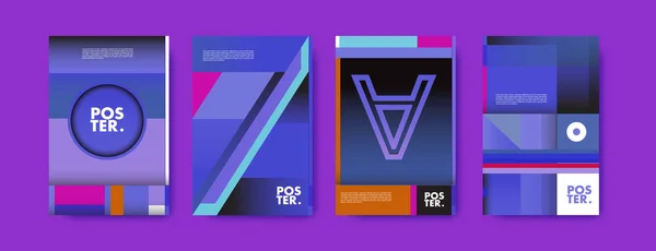 Farbenfrohe Abstrakte Geometrische Dreieck Poster Und Cover Design Minimale Geometrische — Stockvektor