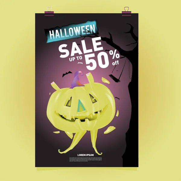 Plakat Halloween Verkauf Und Party Veranstaltung Vektorschablone Halloween Herbst Und — Stockvektor