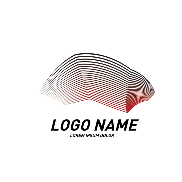 Curvy Listras Design Logotipo Simples — Vetor de Stock