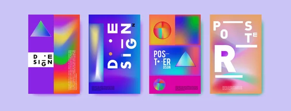 Abstrakte Bunte Flüssige Und Holographische Farben Hintergrund Für Die Plakatgestaltung — Stockvektor