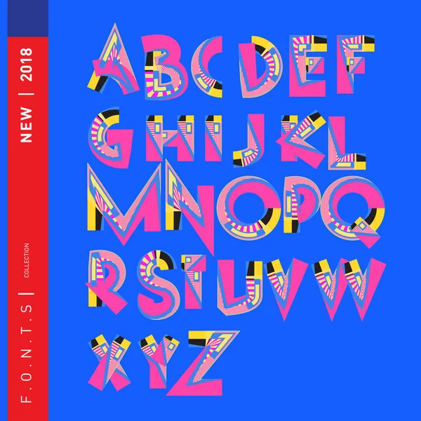 Vector Van Abstract Kleurrijk Lettertype Alfabet — Stockvector