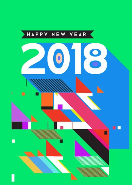 Bonne Année 2018 Design Abstrait Coloré Éléments Vectoriels Pour Calendrier — Image vectorielle