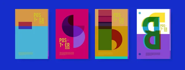 Streszczenie Kolorowy Plakat Szablon Projektu Fajna Okładka Geometryczne Szablon Plakat — Wektor stockowy