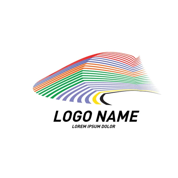 Kurvige Und Streifen Einfaches Logo Design — Stockvektor