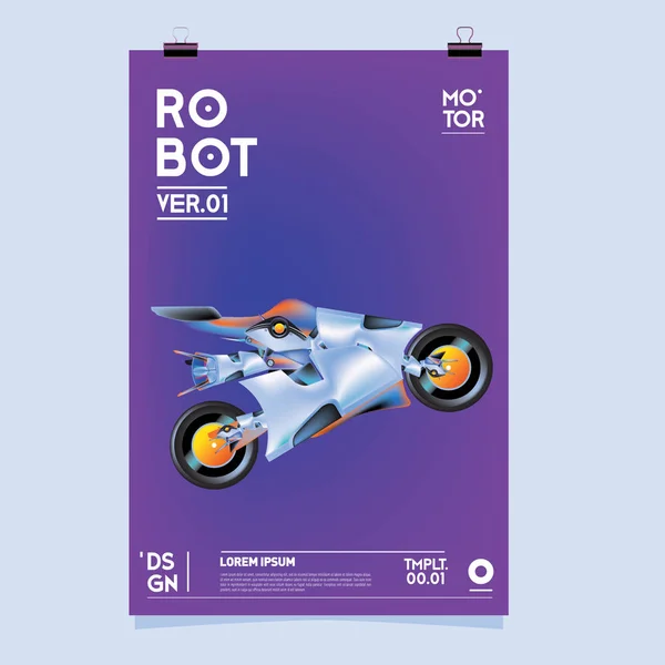 Realistiska Robot Vektorillustration Robot Och Leksak Formgivningsmall Festival Affisch — Stock vektor