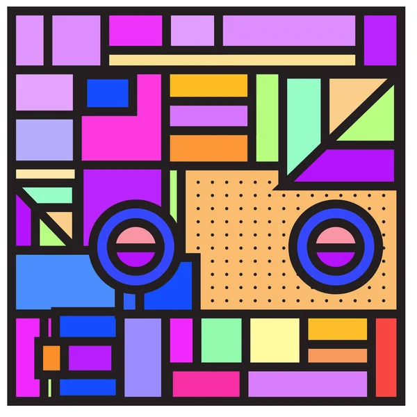 Vector Abstracto Geométrico Colorido Fondo Patrón Memphis Indio Brasileño Mexicano — Archivo Imágenes Vectoriales