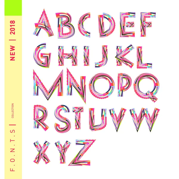 Vector Van Abstract Kleurrijk Lettertype Alfabet — Stockvector