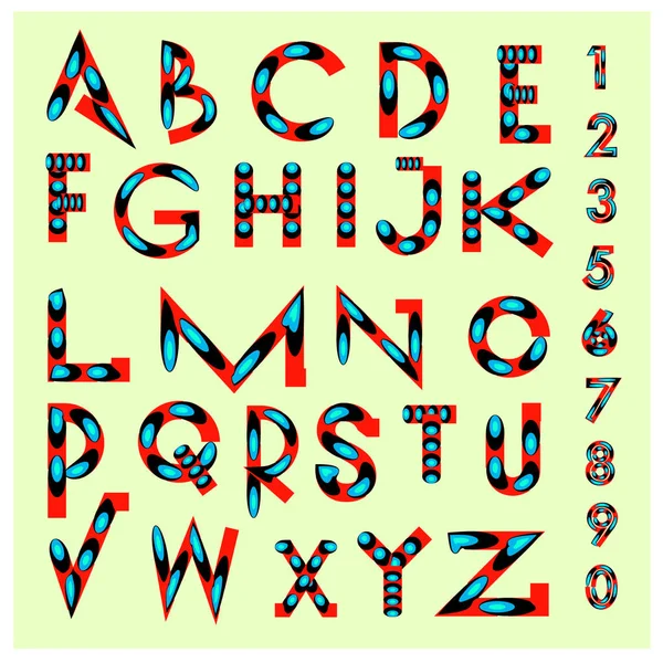 Vector Abstract Colorful Font Alphabet — Stock Vector