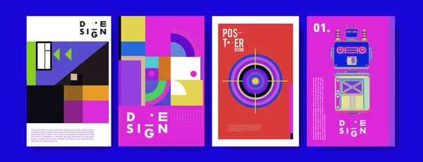 Πρότυπο Σχεδίασης Αφίσα Abstract Πολύχρωμο Κολάζ Σχεδιασμός Δροσερό Κάλυμμα Γεωμετρικά — Διανυσματικό Αρχείο