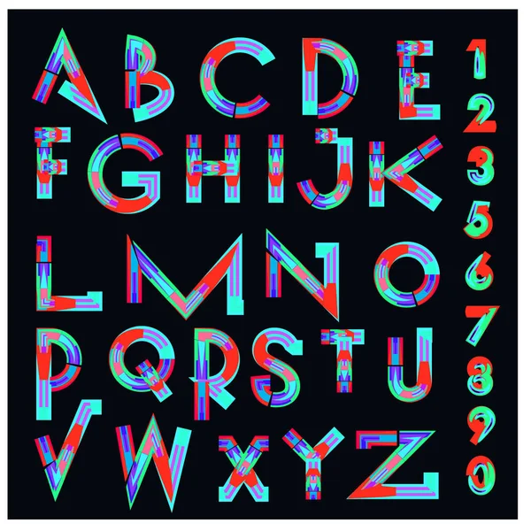 Вектор Абстрактного Красочного Шрифта Алфавита — стоковый вектор