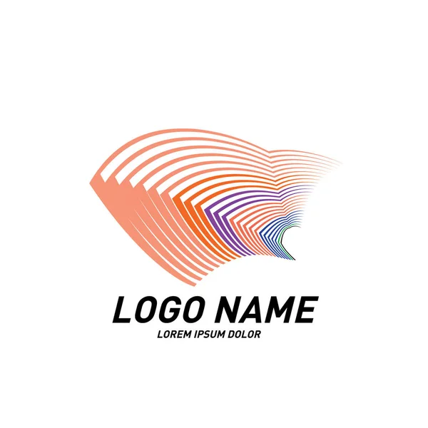 Curvy Listras Design Logotipo Simples — Vetor de Stock