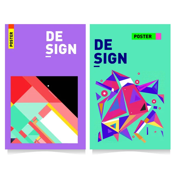 Abstrakte Bunte Plakatentwurf Vorlage Cooles Geometrisches Cover Design Vektor Banner — Stockvektor