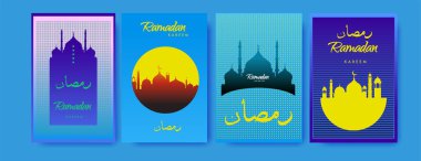Renkli arka plan tasarımı ile ramazan Kareem için İslam tasarım tebrik kartı şablonu