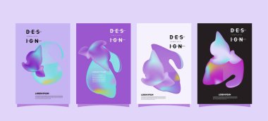 Renkli soyut sıvı ve sıvı poster ve kapak tasarımı. En az geometrik desen degradeler arka planlar