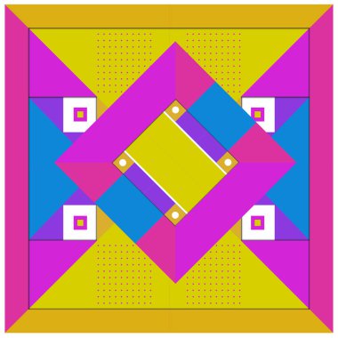 Trendy geometrik öğeleri memphis desen. Retro tarzı doku, desen ve öğeleri. Borneo Endonezya kültür modern soyut tasarım