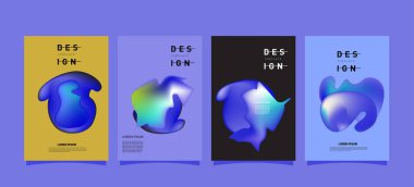 Renkli soyut sıvı ve sıvı poster ve kapak tasarımı. En az geometrik desen degradeler arka planlar