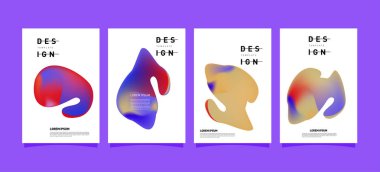 Renkli soyut sıvı ve sıvı poster ve kapak tasarımı. En az geometrik desen degradeler arka planlar