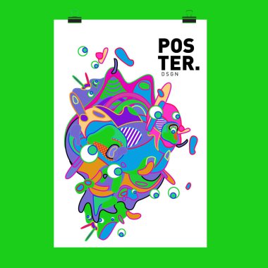 Modern renkli akışı poster. Renkli arka plan dalga sıvı formda. Sanat tasarım tasarım projesi. Vektör çizim