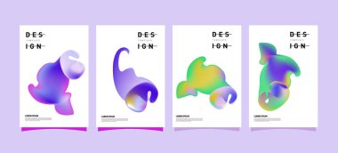Renkli soyut sıvı ve sıvı poster ve kapak tasarımı. En az geometrik desen degradeler arka planlar