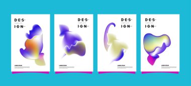 Renkli soyut sıvı ve sıvı poster ve kapak tasarımı. En az geometrik desen degradeler arka planlar