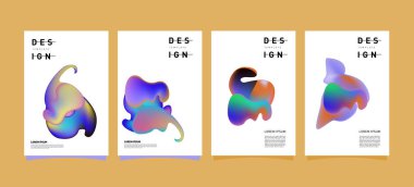 Renkli soyut sıvı ve sıvı poster ve kapak tasarımı. En az geometrik desen degradeler arka planlar