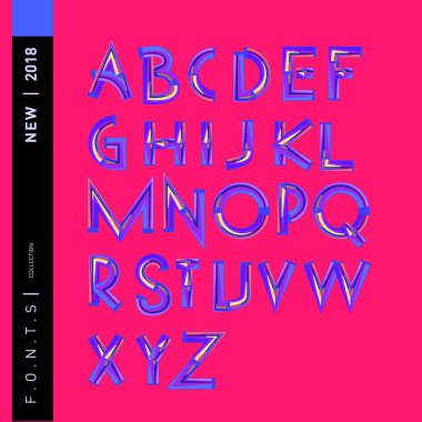 Vektör soyut renkli yazı tipi ve alfabe