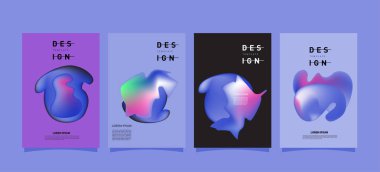 Renkli soyut sıvı ve sıvı poster ve kapak tasarımı. En az geometrik desen degradeler arka planlar