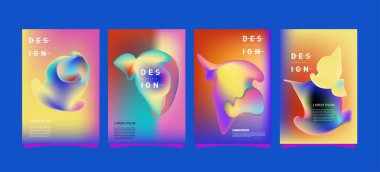 Renkli soyut sıvı ve sıvı poster ve kapak tasarımı. En az geometrik desen degradeler arka planlar