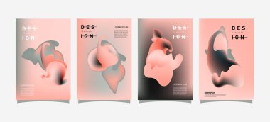 Renkli soyut sıvı ve sıvı poster ve kapak tasarımı. En az geometrik desen degradeler arka planlar