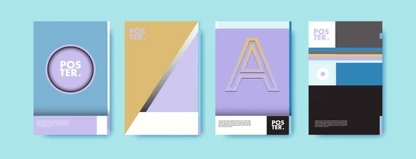 Farbenfrohe Abstrakte Geometrische Dreieck Poster Und Cover Design Minimale Geometrische — Stockvektor