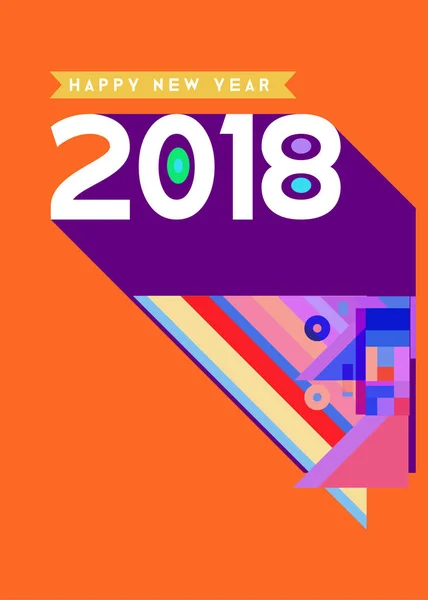 Feliz Año Nuevo 2018 Diseño Abstracto Colorido Elementos Vectoriales Para — Vector de stock