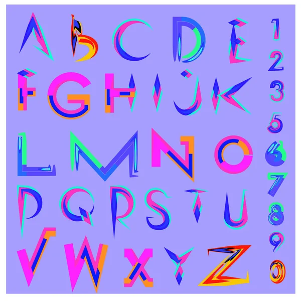 Vector Abstract Colorful Font Alphabet — Stock Vector