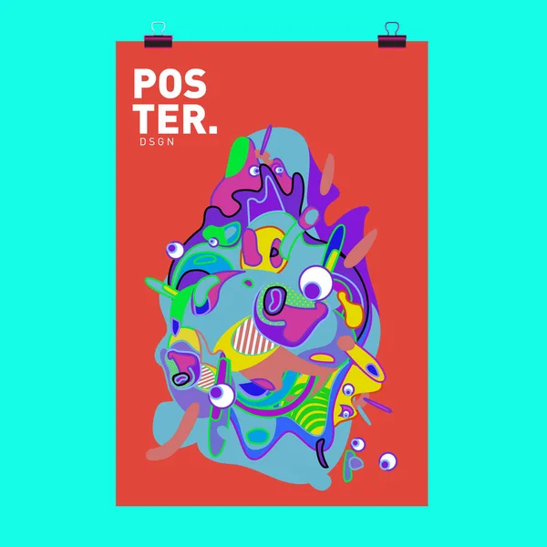 Modern Színes Áramlás Poszter Hullám Folyékony Formája Színes Háttér Art — Stock Vector