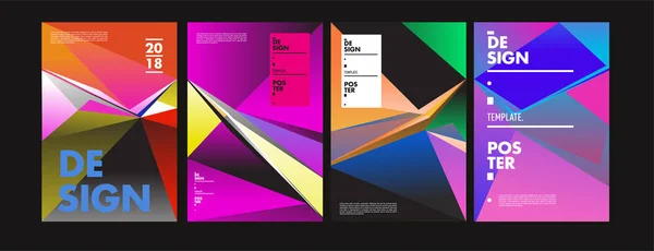 Poster Triangle Géométrique Abstrait Coloré Design Couverture Gradients Géométriques Minimaux — Image vectorielle