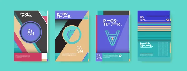 Farbenfrohe Abstrakte Geometrische Dreieck Poster Und Cover Design Minimale Geometrische — Stockvektor