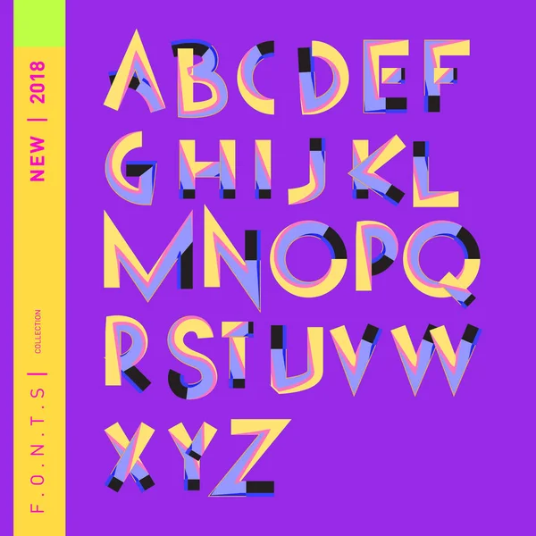 抽象彩色字体和字母表的矢量 — 图库矢量图片