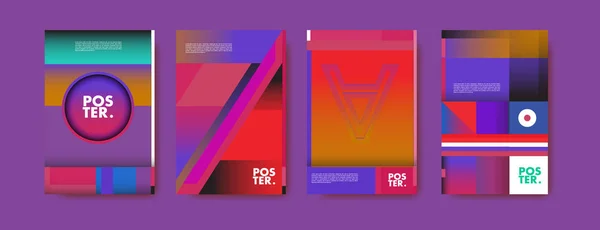 Farbenfrohe Abstrakte Geometrische Dreieck Poster Und Cover Design Minimale Geometrische — Stockvektor